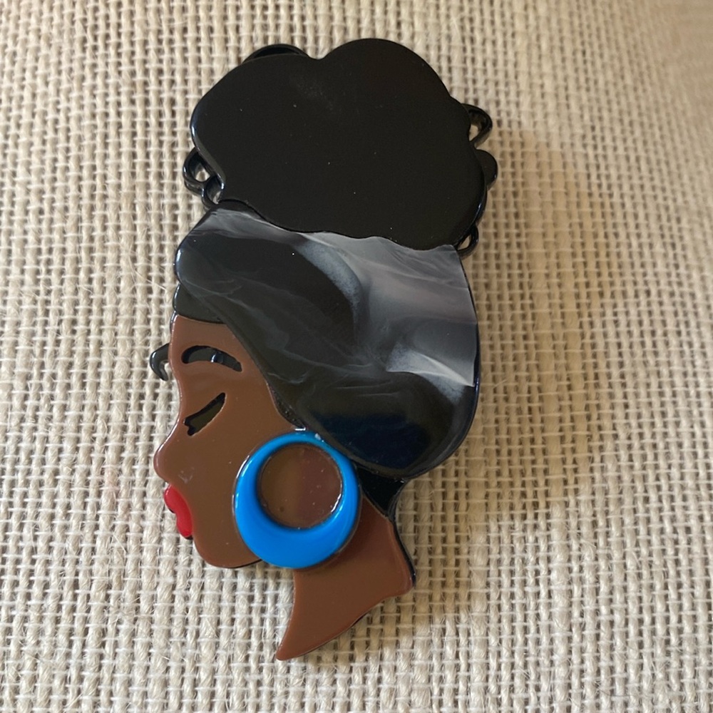 Women's Acrylic Blue Earring Brooch